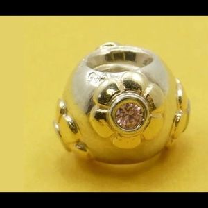 Pandora authentic 14k and cz flower charm